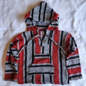 Maco Baja Blanket Mexican Hoodie Hooded Pullover Sweater Kids Size 4 Multicolor